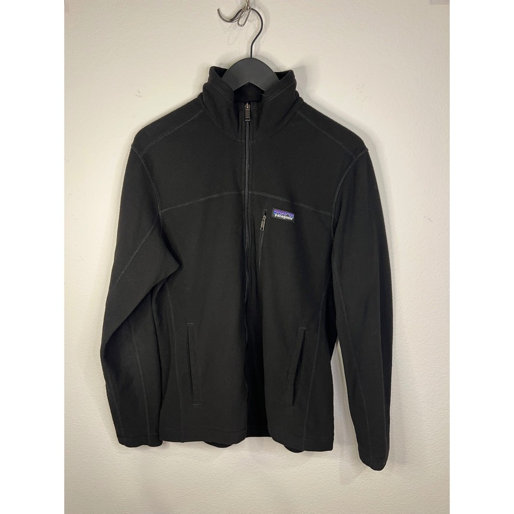 Patagonia Mens Full Zip Micro D Fleece Jacket Chest Pocket Black M